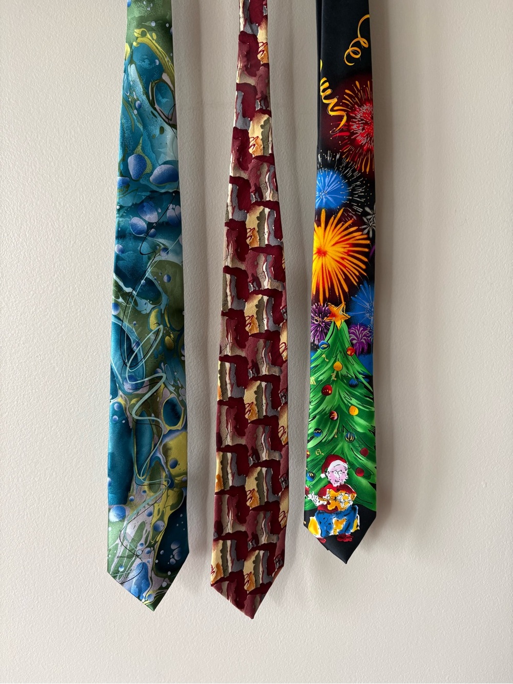 J Jerry Garcia Lot 3 Pc Men’s Silk Neckties Abstract Multicolor Tie Lot